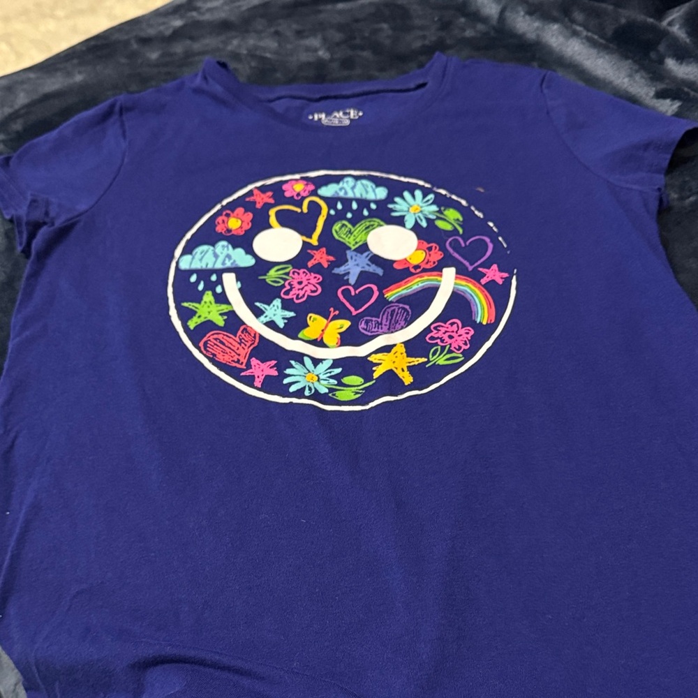 The Children's Place Blue Tee with Colorful Smiley